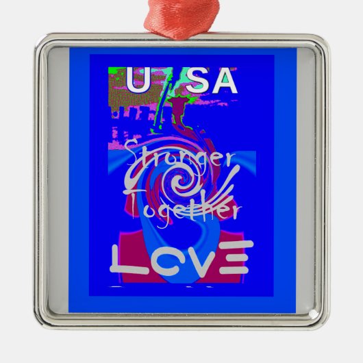 Hillary USA President Stronger Together spirit Metalen Ornament (Voorkant)