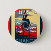Hillary USA, we zijn sterker samen Ronde Button 5,7 Cm (Voorkant)