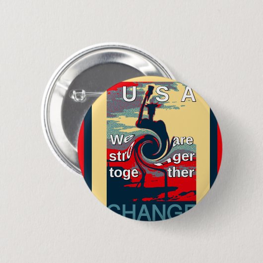 Hillary USA, we zijn sterker samen Ronde Button 5,7 Cm (Voorkant /achterkant)