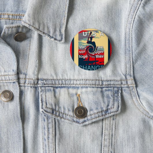 Hillary USA, we zijn sterker samen Ronde Button 5,7 Cm (In situ)