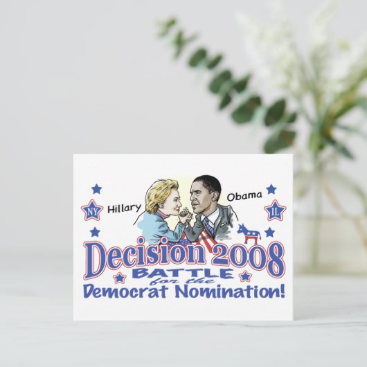 Hillary versus Obama Briefkaart (Staand voorkant)