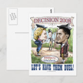 Hillary versus Obama Briefkaart  (Voorkant / Achterkant)