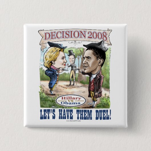 Hillary versus Obama Button  (Voorkant)