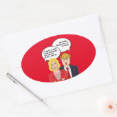 Hillary versus Trump Birthday Kaart - Een muur om  Ovale Sticker (Envelop)