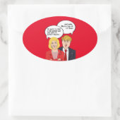 Hillary versus Trump Birthday Kaart - Een muur om  Ovale Sticker (Tas)