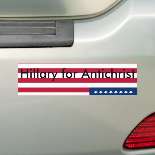 Hillary voor Antichrist Bumpersticker (Op auto)