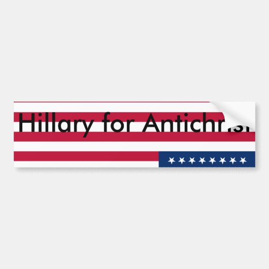 Hillary voor Antichrist Bumpersticker (Voorkant)