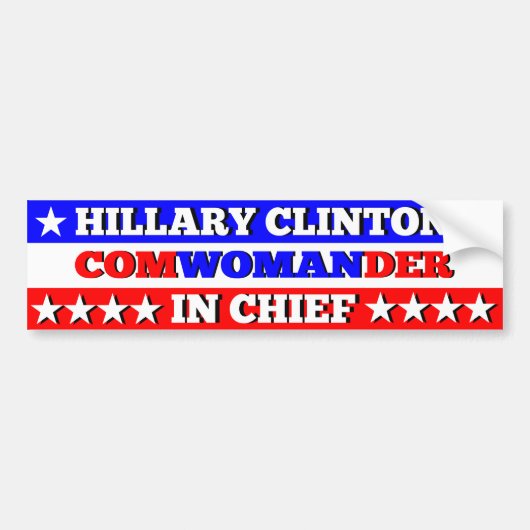 Hillary voor COM(WOMAN)ANDANT Bumpersticker (Voorkant)