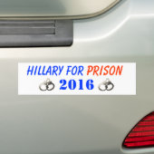 Hillary voor de gevangenis 2016 bumpersticker (Op auto)