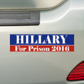 HILLARY voor gevangenisstraf 2016 Bumpersticker (Op auto)