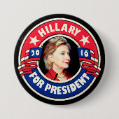 Hillary voor President 2016 Ronde Button 7,6 Cm (Voorkant)