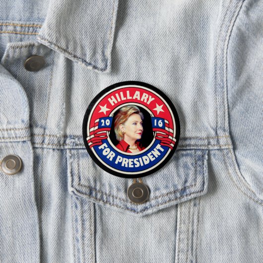 Hillary voor President 2016 Ronde Button 7,6 Cm (In situ)