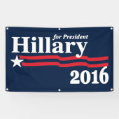 Hillary voor President 2016 Spandoek (Horizontaal)