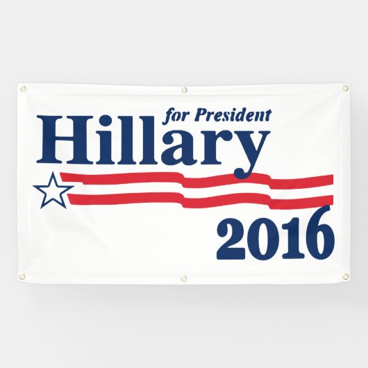 Hillary voor President 2016 Spandoek (Horizontaal)
