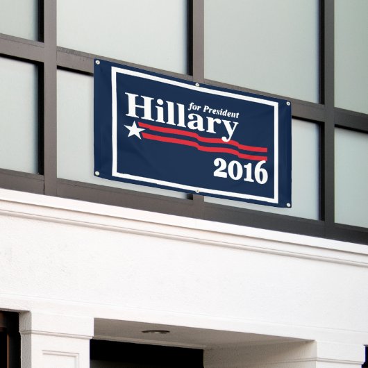 Hillary voor President 2016 Spandoek (Buitenkant Gebouw)