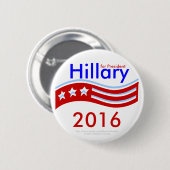 Hillary voor President 3-sterren Vlag 2016 Button (Voorkant /achterkant)