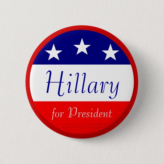 Hillary voor President Ronde Button 5,7 Cm (Voorkant)