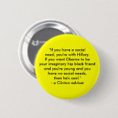 Hillary vs. Obama Ronde Button 5,7 Cm (Voorkant /achterkant)