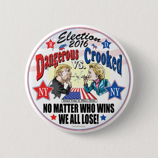 Hillary VS Trump Spitball Politics Ronde Button 5,7 Cm (Voorkant)
