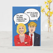 Hillary vs Trump Verjaardag Kaart - Vieren als een (Gele Bloem)