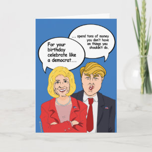 Hillary vs Trump Verjaardag Kaart - Vieren als een