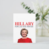 Hillary, winnaar van de volksstemming! briefkaart (Staand voorkant)