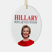 Hillary, winnaar van de volksstemming! keramisch ornament (Rechts)