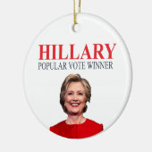 Hillary, winnaar van de volksstemming! keramisch ornament (Links)