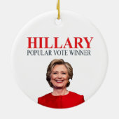 Hillary, winnaar van de volksstemming! keramisch ornament (Achterkant)