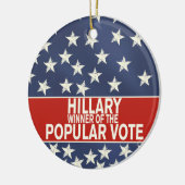 Hillary, winnaar van de volksstemming! keramisch ornament (Links)