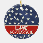 Hillary, winnaar van de volksstemming! keramisch ornament (Achterkant)