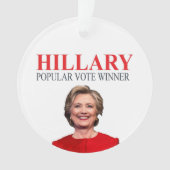 Hillary, winnaar van de volksstemming! ornament (voorkant)