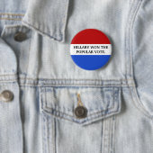 Hillary won de volksstemming ronde button 5,7 cm (In situ)
