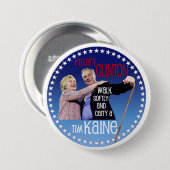 Hillary, zacht lopen ronde button 7,6 cm (Voorkant /achterkant)