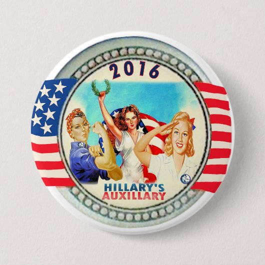 Hillary's Auxillary Ronde Button 7,6 Cm (Voorkant)