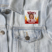 Hillary's Hot Sauce Funny Clinton Political Parody Vierkante Button 5,1 Cm (In situ)