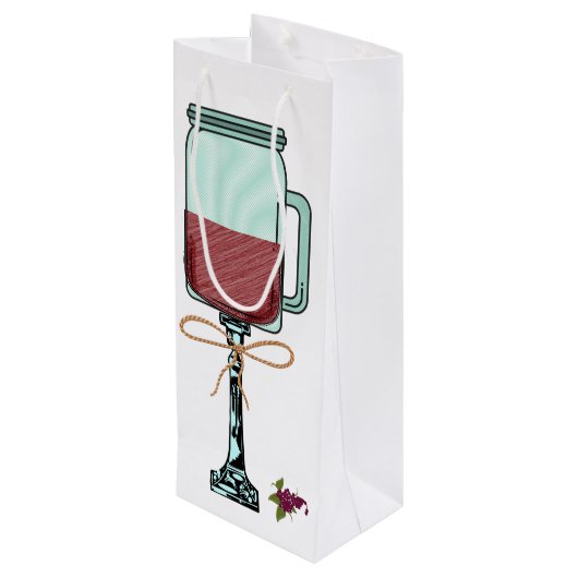 Hillbilly Country Wine Bag Funny Tas Wijn Cadeautas (Achterkant Gekanteld)