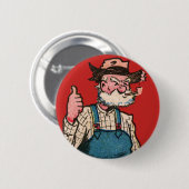 Hillbilly Farmer Thumbs-Up! Ronde Button 5,7 Cm (Voorkant /achterkant)