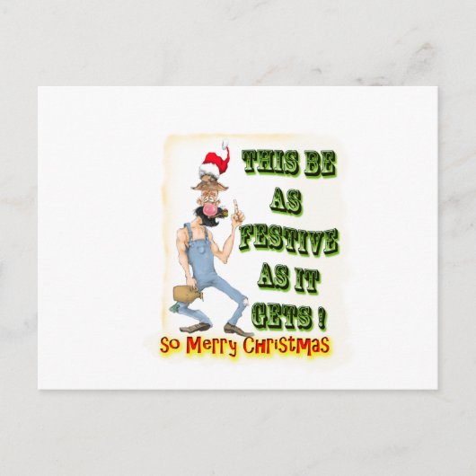 Hillbilly Festive als het wordt Briefkaart (Voorkant)