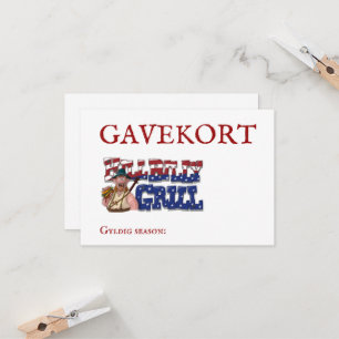 HillBilly Grill Denmark Gift Kaart. Kaart
