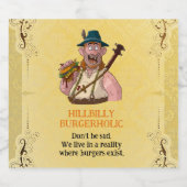 HillBilly Grill Mousserende Wijn Label! Wijnetiket Sparkling Wijnetiket (Enkel label)