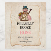 HillBilly Grill Roos Wine/Booze Label! Wijnlabel Wijn Etiket (Enkel label)