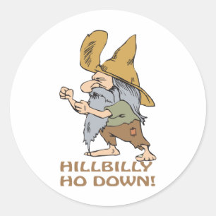 HillBilly Ho Down Ronde Sticker