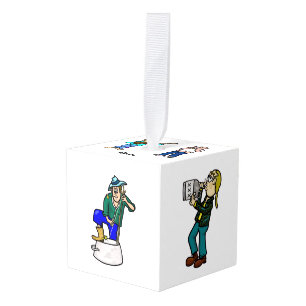 Hillbilly Jug Band Muscians Cube Ornament