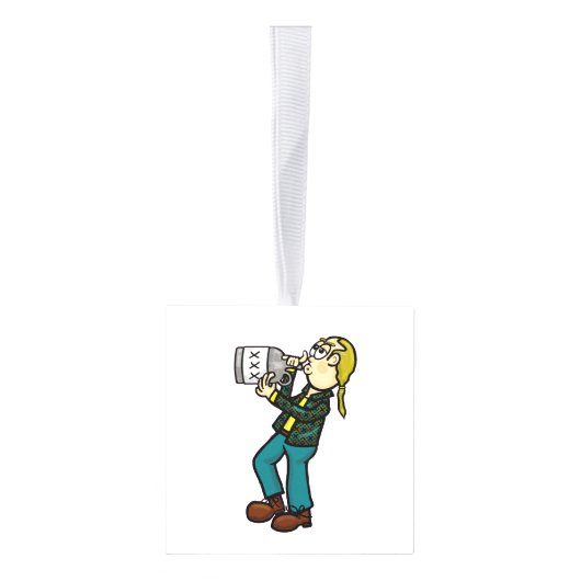 Hillbilly Jug Band Muscians Cube Ornament (Rechts)