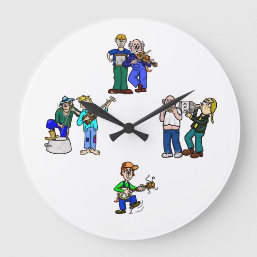 Hillbilly Jug Band Wall Clock Grote Klok (Voorkant)