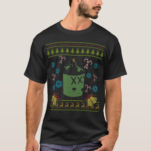 Hillbilly Kerstmis Ugly Sweater Redneck White T-shirt (Voorkant)