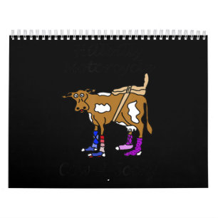 Hillbilly Motorcycle Grappige Koe Gift Voor Bikers Kalender
