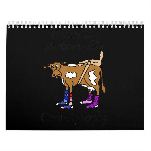 Hillbilly Motorcycle Grappige Koe Gift Voor Bikers Kalender (Hoes)