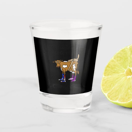 Hillbilly Motorcycle Grappige Koe Gift Voor Bikers Shot Glas (Voorkant)